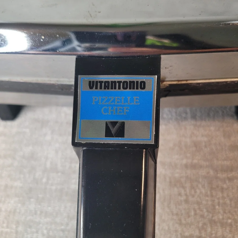 Vitantonio Pizzelle Chef 300 NS Stainless Italian Cookie Iron Vintage w Box